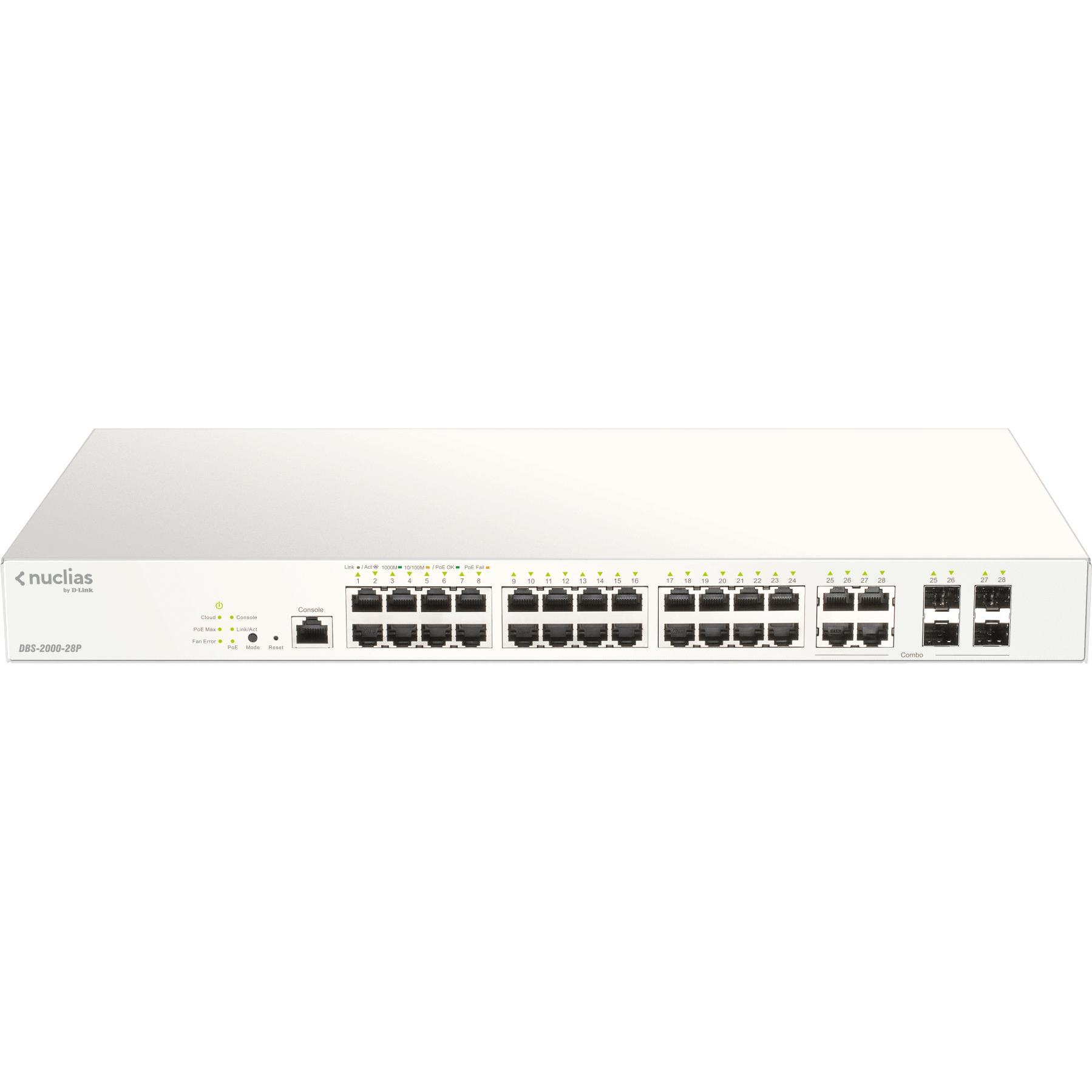 D-Link PoE Switch DBS-2000-28P 28 Port (28 Ports), Netzwerk Switch, Grau