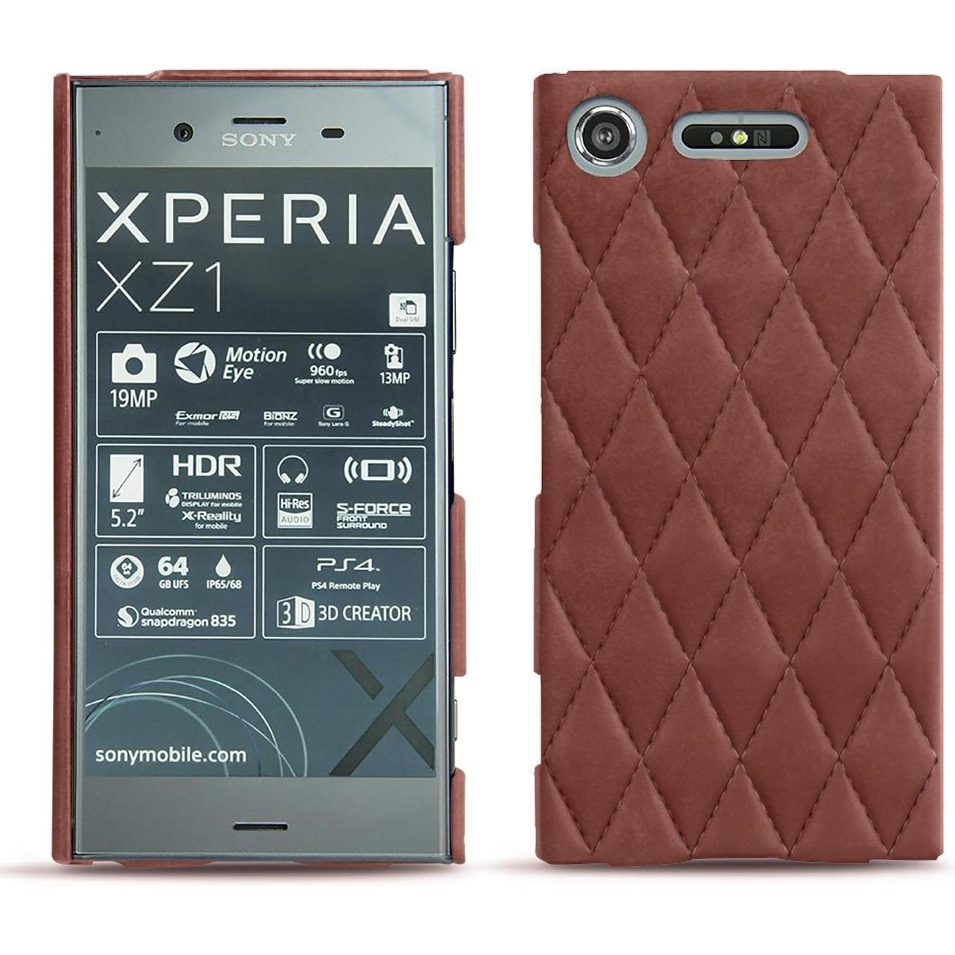 Noreve Lederschutzhülle (Sony Xperia XZ1), Smartphone Hülle, Rot