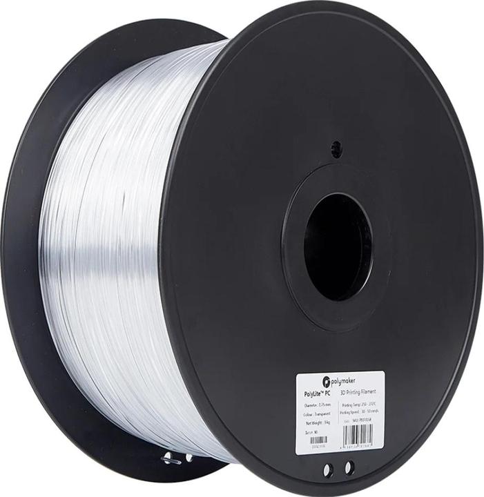 Immagine prodotto Polymaker PolyLite PC Trasparente 1.75mm 3kg (PC, 1.75 mm, 3000 g)