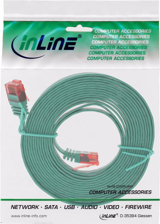 Image du produit InLine Câble de raccordement plat (U/UTP, CAT6, 3 m)