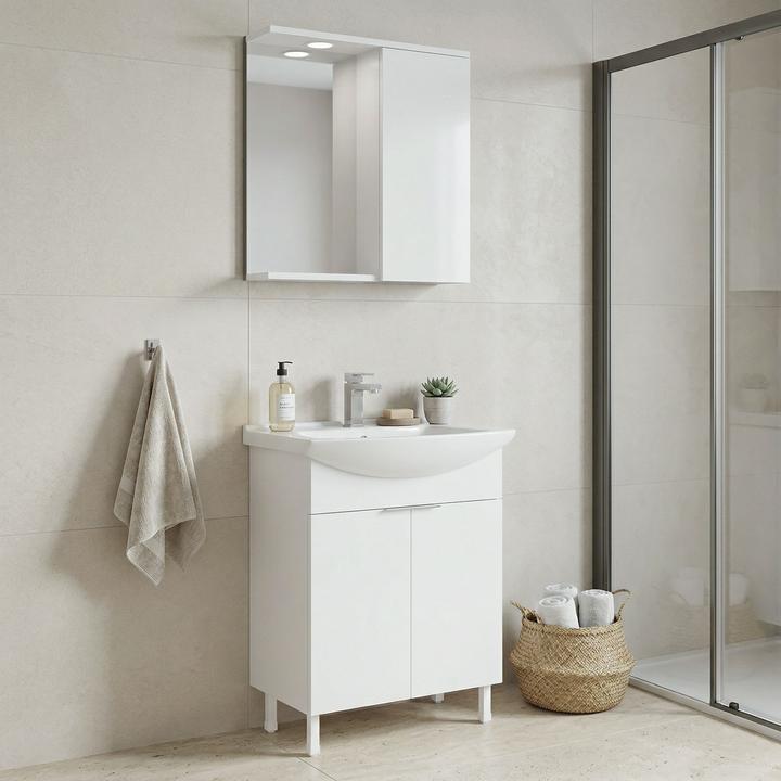 Produktbild Homitis Purus 65 Bathroom Cabinet With Sink & Mirror Set (2 Pieces)