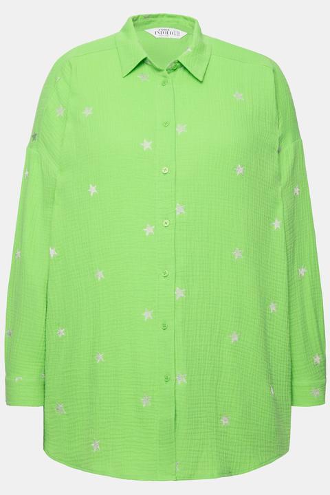 Immagine prodotto Studio Untold Camicia dal taglio oversize in mussola con ricami, collo da camicia e maniche lunghe (46, 48)