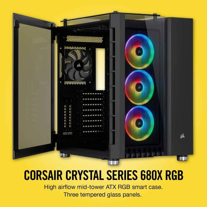 Actual product image Corsair 680X RGB (mATX, Mini-ITX, ATX, E-ATX)