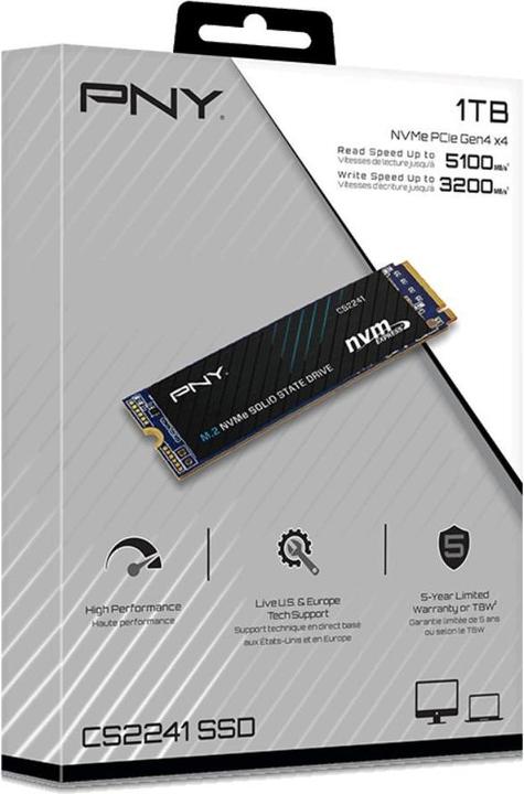Produktbild PNY 1 To NVMe Gen4 M.2 - CS2241 (1000 GB, M.2, M.2 2280)