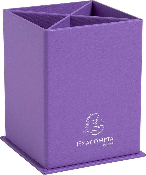 Image du produit Exacompta Pot à crayons carré 4 compartiments carton Teksto - Violet