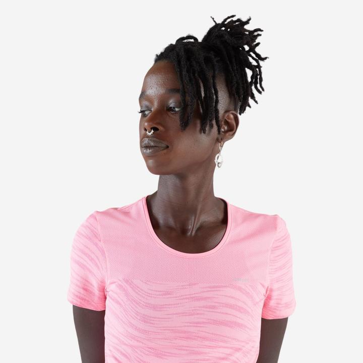 Image du produit Kiprun T-shirt running & trail sans couture femme - run 500 confort rose (XL)