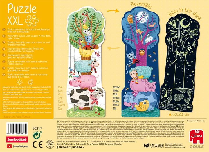 Produktbild Goula Puzzle XXL Glow in the Dark Bauernhof Reversibel 80 x 28 cm 27 Stücke (27 Teile)