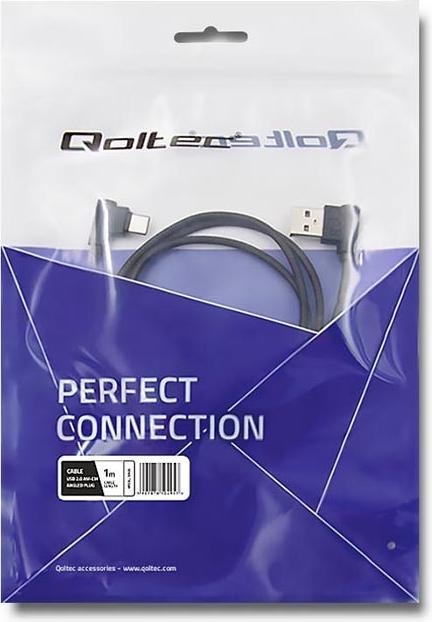 Image du produit Qoltec 50495, 1 m, USB C, USB A, USB 3.2 Gen 1 (3.1 Gen 1), noir (1 m, USB 3.2 Gen 1)