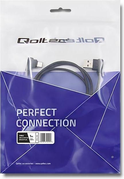 Produktbild Qoltec 50495, 1 m, USB C, USB A, USB 3.2 Gen 1 (3.1 Gen 1), Schwarz (1 m, USB 3.2 Gen 1)