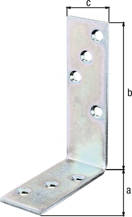 Image du produit GAH Equerre de poutre L120x80 mmmm Largeur 35 mm à ailes inégales Acier brut électrozingué jaune (Angle de rayonnement, 1 pcs)