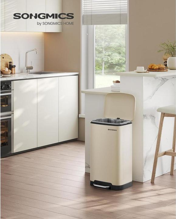 Productafbeelding Songmics Vuilnisbak 30 liter, roomwit (30 l)