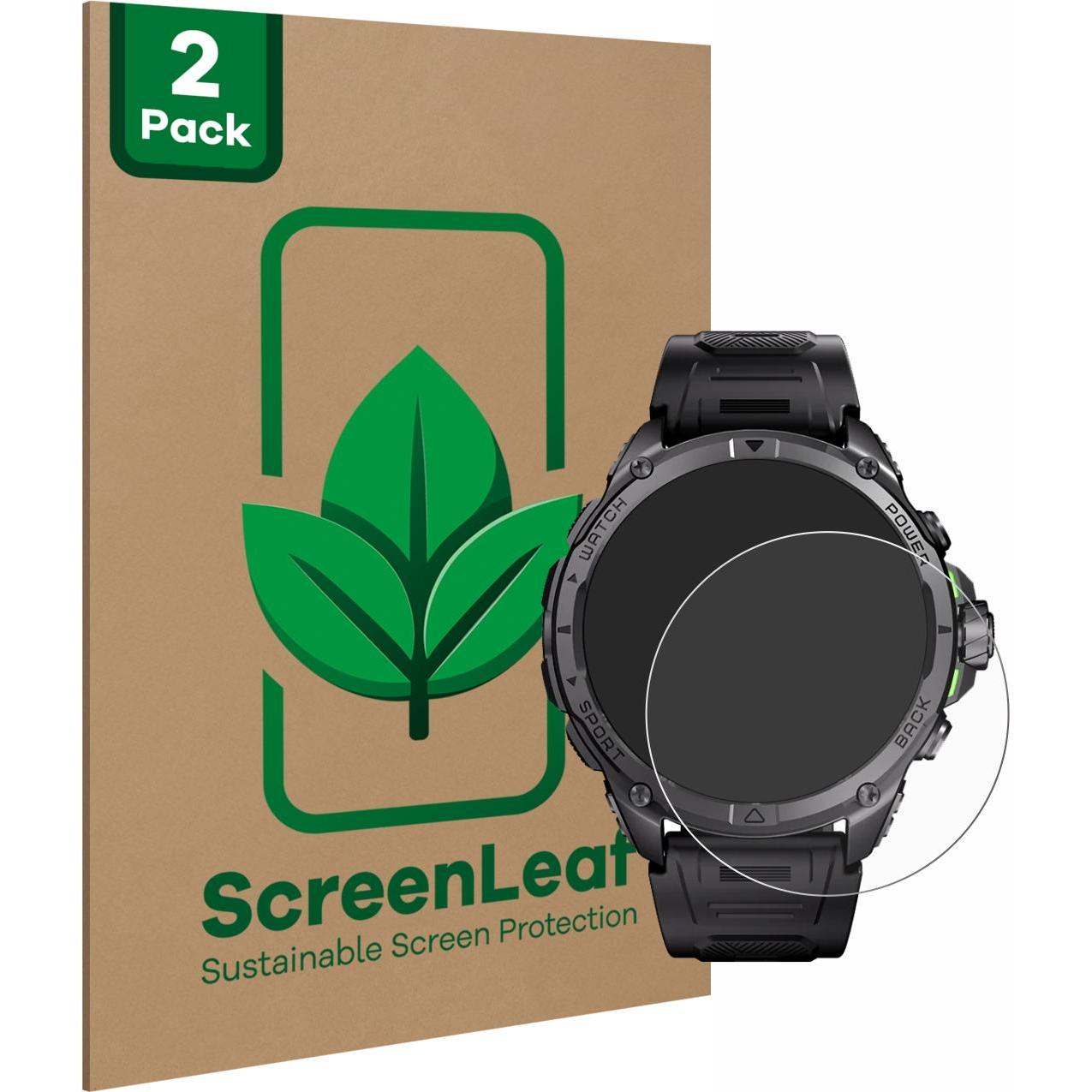 ScreenLeaf Schutzfolie nachhaltiger Displayschutz Display Schutz Folie Klar Transparent, Smartwatch Schutzfolie, Transpa...