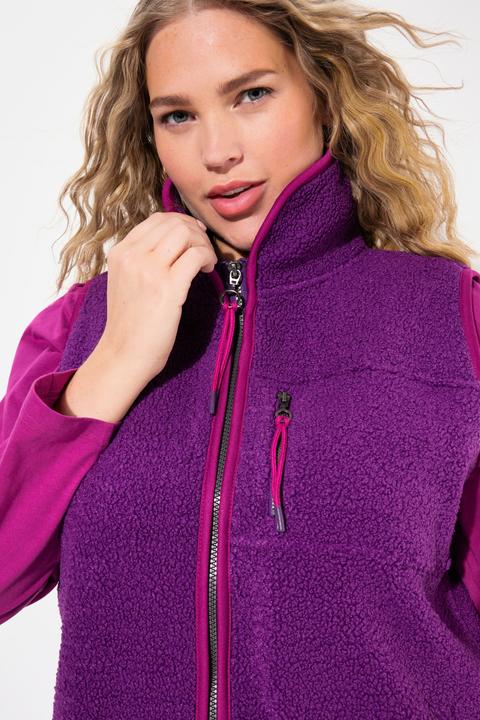 Produktbild Ulla Popken Teddyweste, Stehkragen, 2-Wege-Zipper, ärmellos (50, 52)