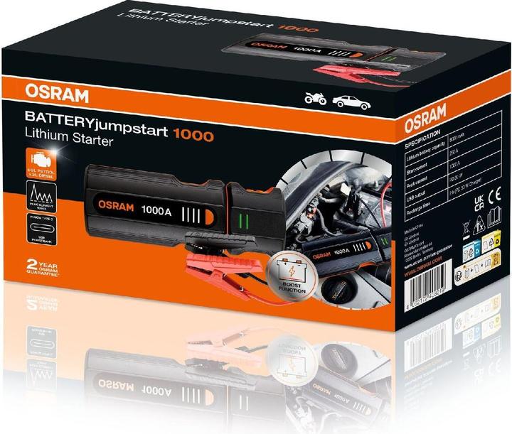 Produktbild Osram OJS020 Schnelllade-Lithium-Starter 1000A, 8000mAh (1000 A, 8000 mAh)