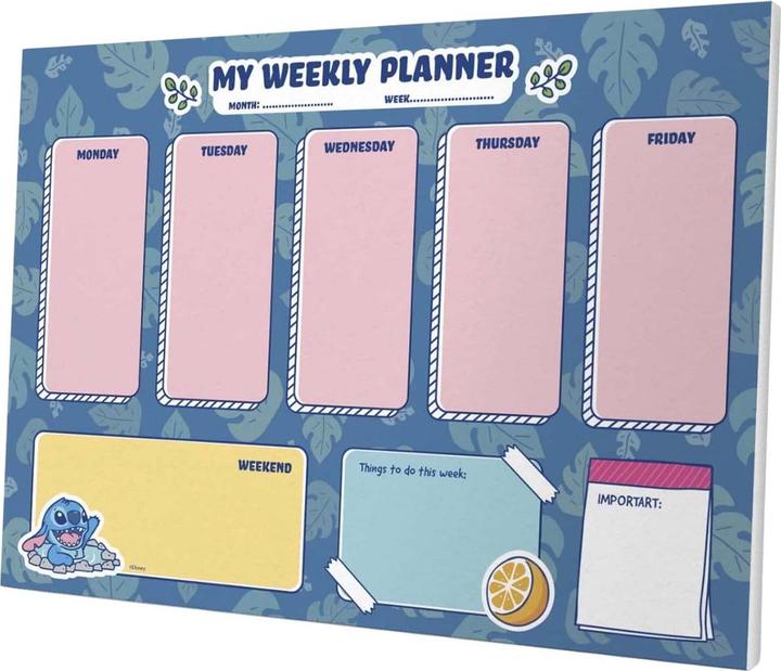 Image du produit Disney Stitch - Agenda semainier 54 pages A4 (21 x 21 cm, Allemand)