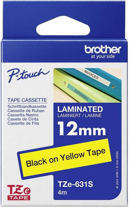 Actual product image Brother TZE-631S LAMINATED TAPE 12 MM (1.20 cm, Yellow)
