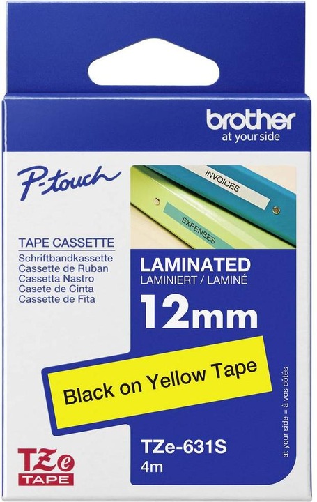 Produktbild Brother TZE-631S LAMINATED TAPE 12 MM (1.20 cm, Gelb)