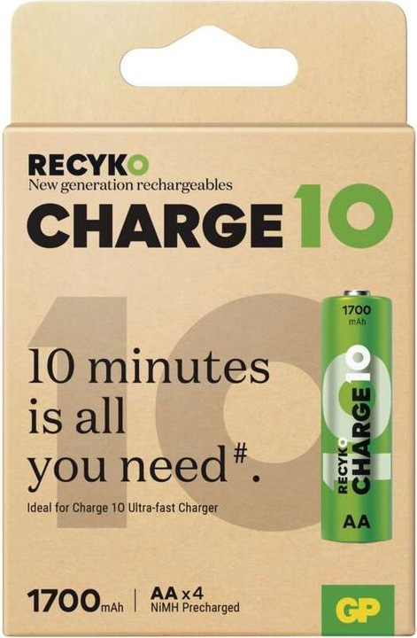 Actual product image GP Batteries Recyko Charge 10 AA battery (AA, 1700 mAh)