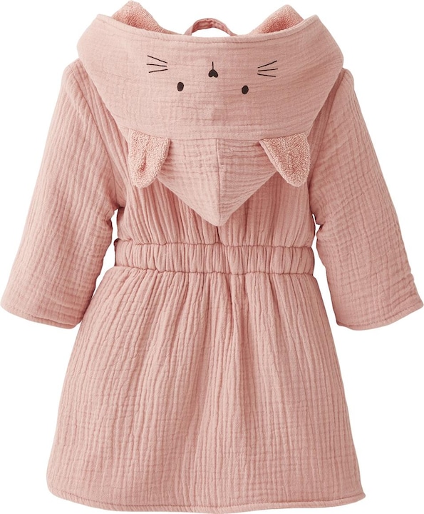 Image du produit Vertbaudet Collection bio : peignoir bébé animal en mousseline personnalisable (98)
