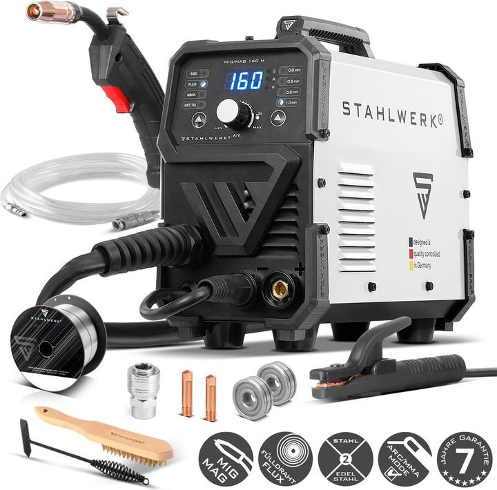 Stahlwerk MIG MAG-160 M FLUX MMA Lift-TIG 5-in-1 combi welder 160 A Inverter