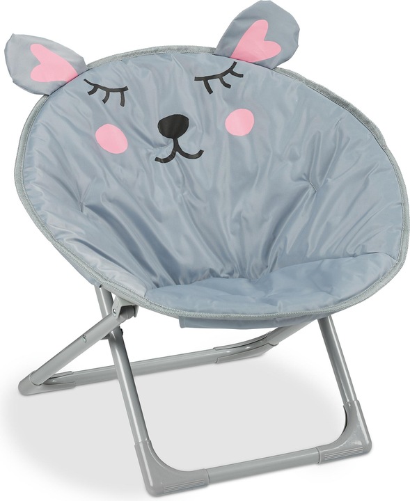 Actual product image Relaxdays Foldable Kids Moon Chair, Camping Seat (High chair)