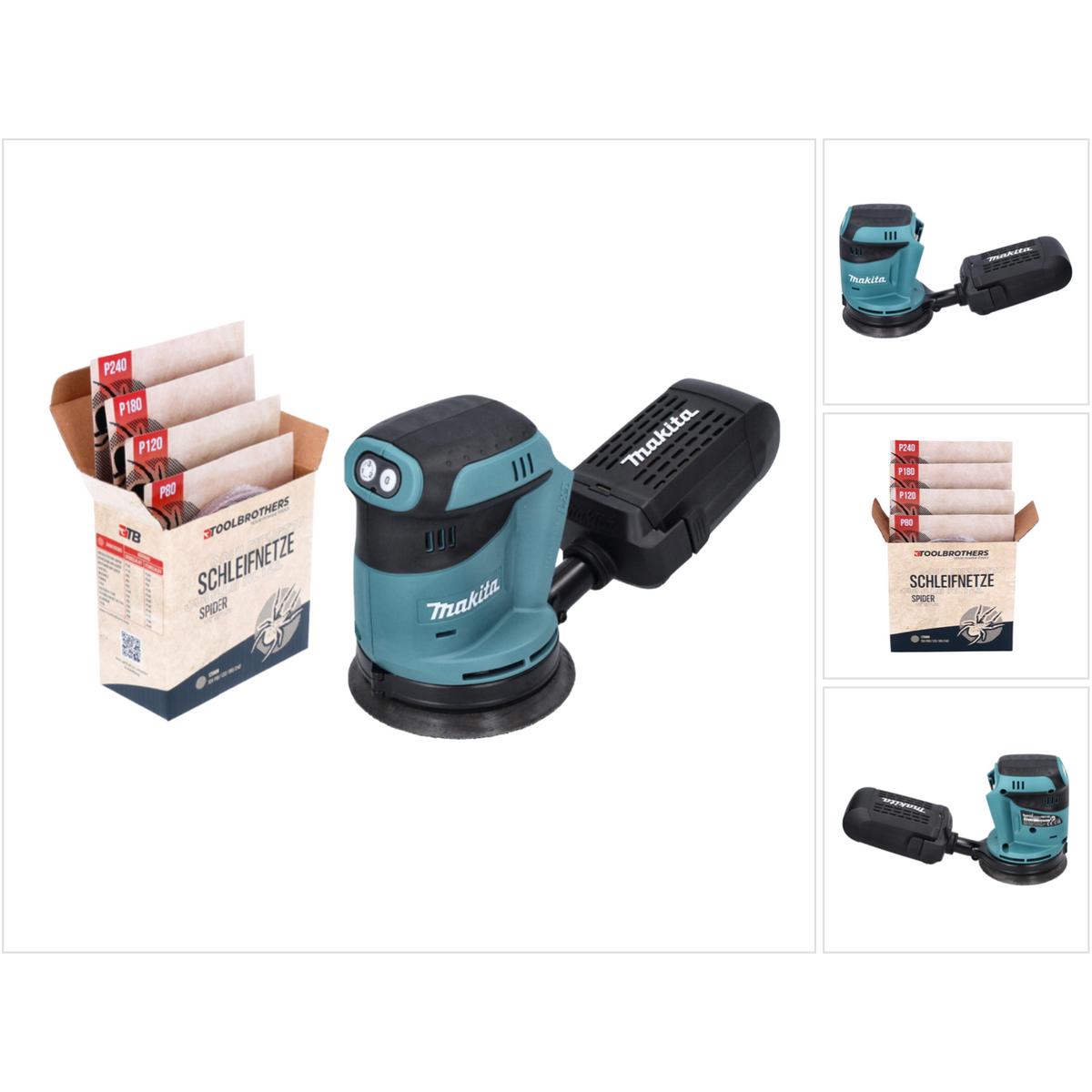 Tool Brothers, Schleifmaschine + Poliermaschine, DBO 180 Z Akku Exzenterschleifer 18 V 125 mm + Toolbrothers SPIDER Netz...