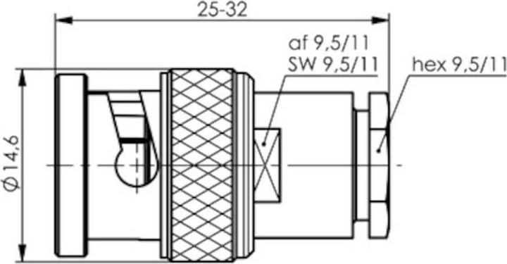 Productafbeelding Telegärtner J01002A0609 BNC Roestvrijstalen Draadconnector