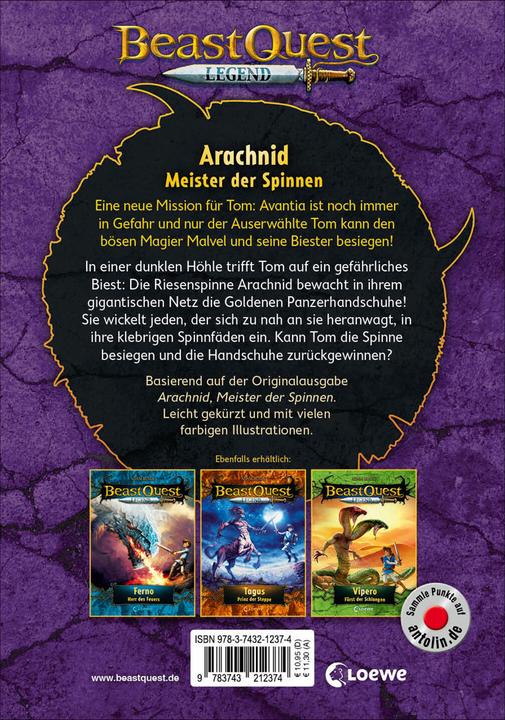 Image du produit Beast Quest Legend (Band 11) - Arachnid, Meister der Spinnen (Allemand, Adam Blade, Elke Karl, Livres pour enfants Loewe, Tobias Goldschalt, 2022)