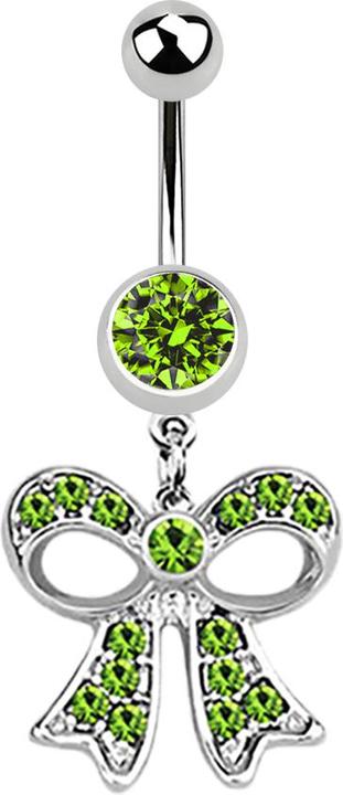Immagine prodotto Star Piercing Ciondolo a forma di banana in argento con maglia verde chiaro (senza ottone, Acciaio chirurgico 316L)