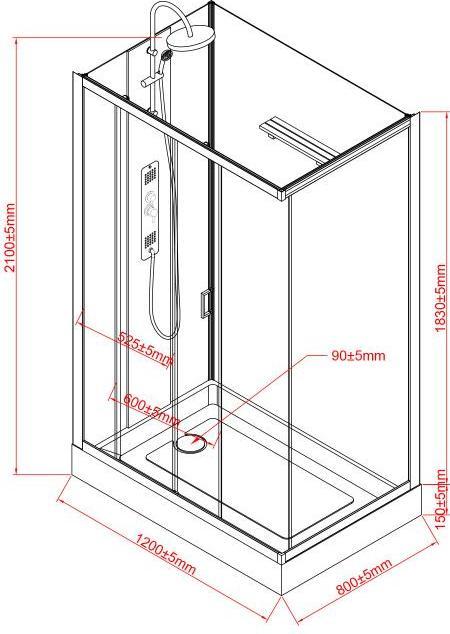 Actual product image Shower Design Vituna (80 cm, 120 cm, 198 cm)
