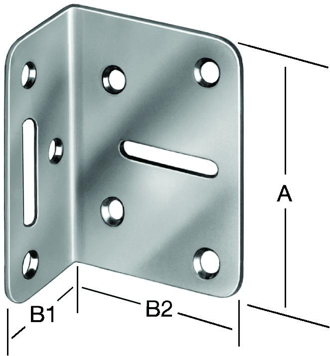 Produktbild Vormann Verstellwinkel Länge 50 x 35 mm Breite 70 mm Stärke 2 mm Stahl blau verzinkt (20 Stk.)