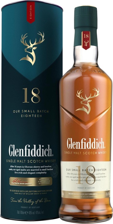 Glenfiddich 18 Years Old (Single Malt, Scotch Whisky, 1 x 70 cl)