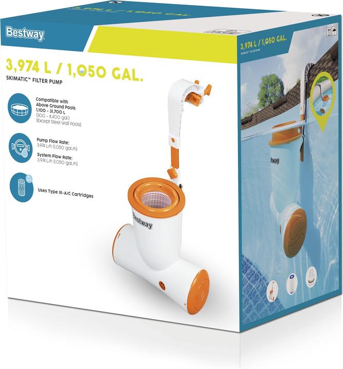 Produktbild Bestway Skimatic™ 2-in-1 Einhängeskimmer/Filterpumpen-Kombination 3.974 l/h, 73 W
