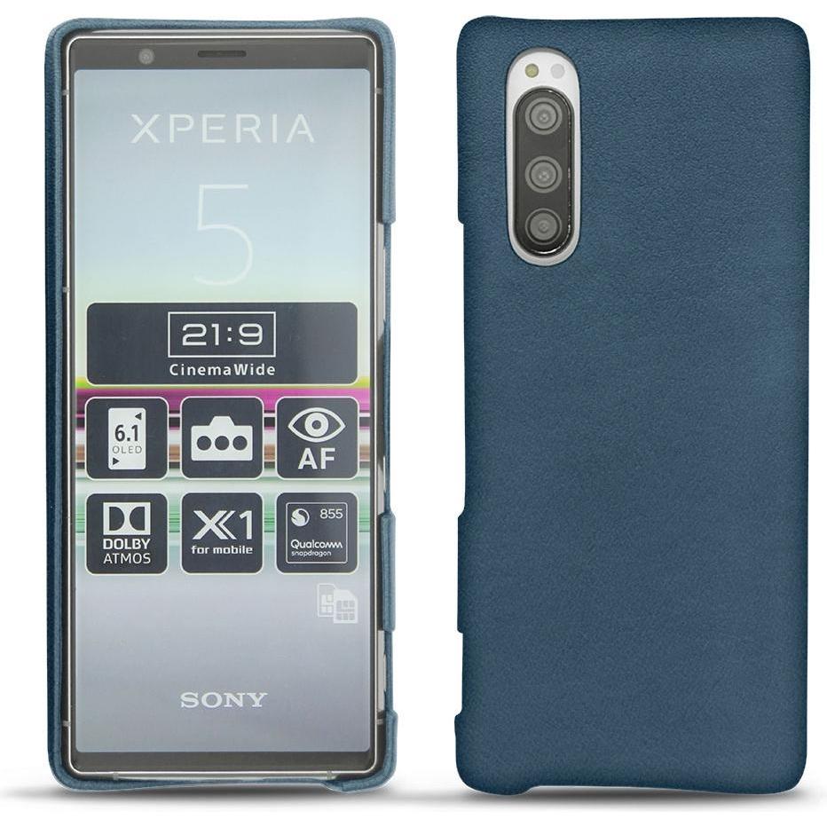 Noreve Lederschutzhülle (Sony Xperia 5), Smartphone Hülle, Blau