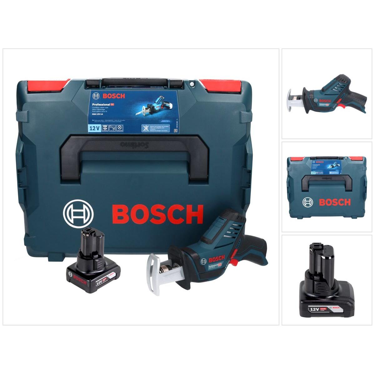 Thumbnail - Bosch Professional, Säbelsäge, Bosch GSA 12V-14 Professional Akku Säbelsäge 12 V + 1x Akku 6,0 Ah + L-Boxx - ohne Ladege...
