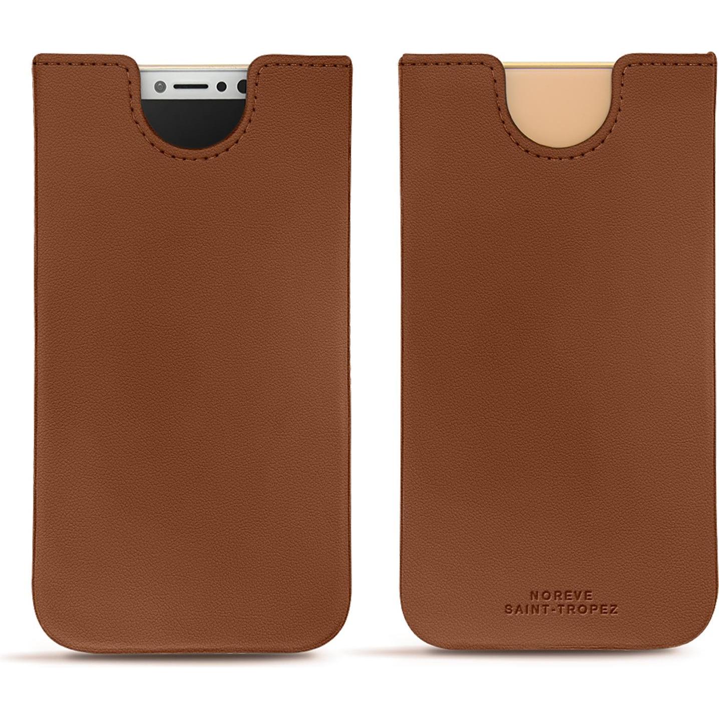 Noreve Lederschutzhülle (Apple iPhone X), Smartphone Hülle, Braun