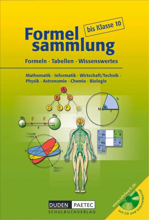 Produktbild Formelsammlung bis 10. Schuljahr. Formeln - Tabellen - Wissenswertes. Formelsammlung mit CD-ROM (Deutsch, Astrid Kalenberg, Christine Ernst, Frank-Michael Becker, Lutz Engelmann, Rolf Langenhan, Sonja Huster, Uwe Bahro, 2004)