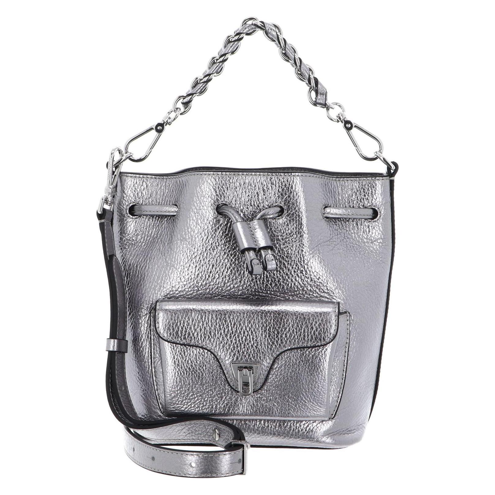 Coccinelle, Damen, Handtasche, Hobo Bag Coccinellebeat Generation, Silber, Grau