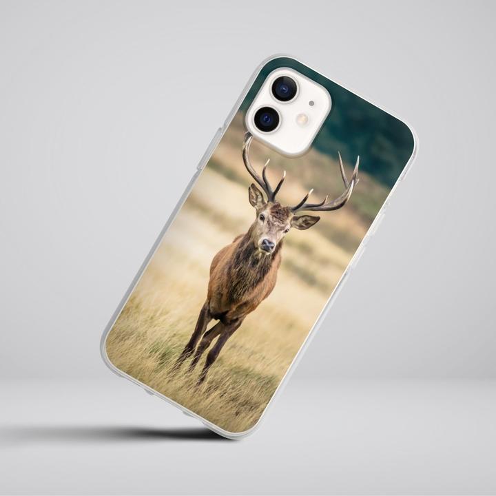 Produktbild DeinDesign Silikon Hülle für Apple iPhone 12 Handyhülle Case Smartphone Schutzhülle Hirsch Wald Wiese (Apple iPhone 12)