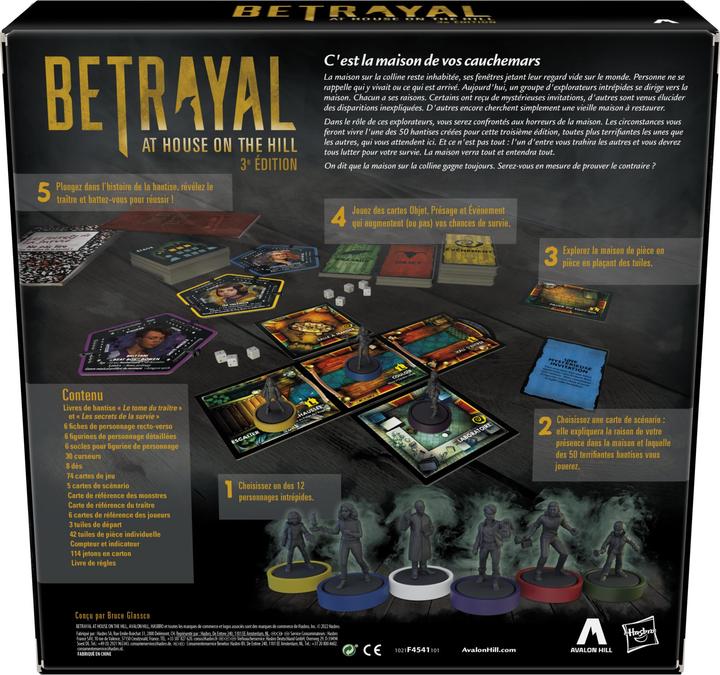 Produktbild Hasbro Gaming Betrayal at House on the Hill dritte Edition, kooperatives Brettspiel ab 12 Jahren, für (Französisch, 3 - 6 Spieler)