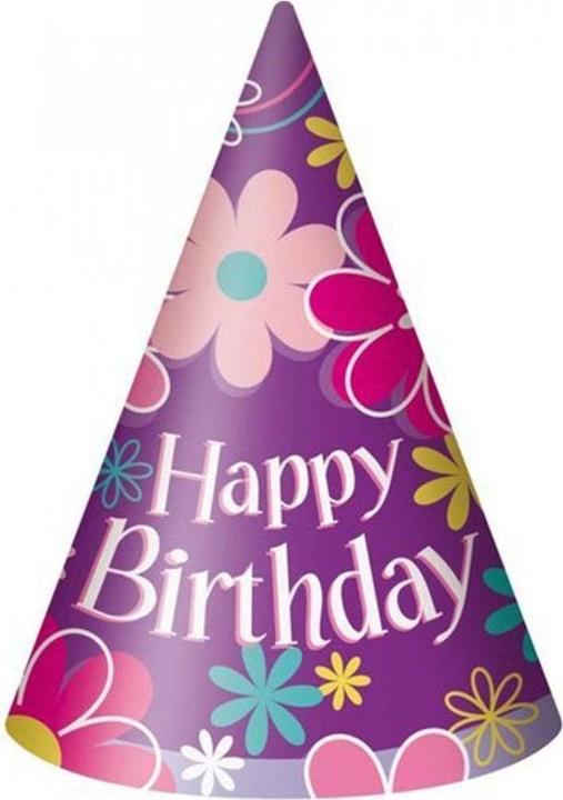 Produktbild Unique Party Blumen Partyhütchen Papier Geburtstag 8erPack (8 Stück)