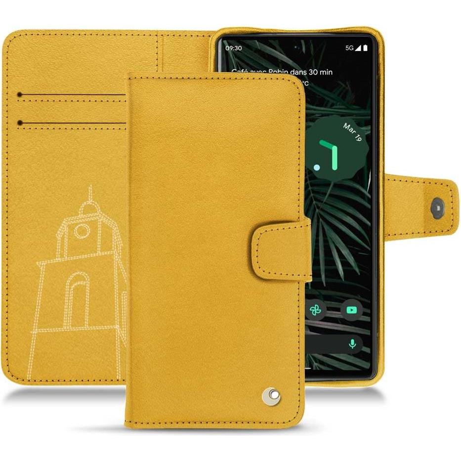 Noreve Lederschutzhülle Wallet (Google Pixel 6 Pro), Smartphone Hülle, Orange