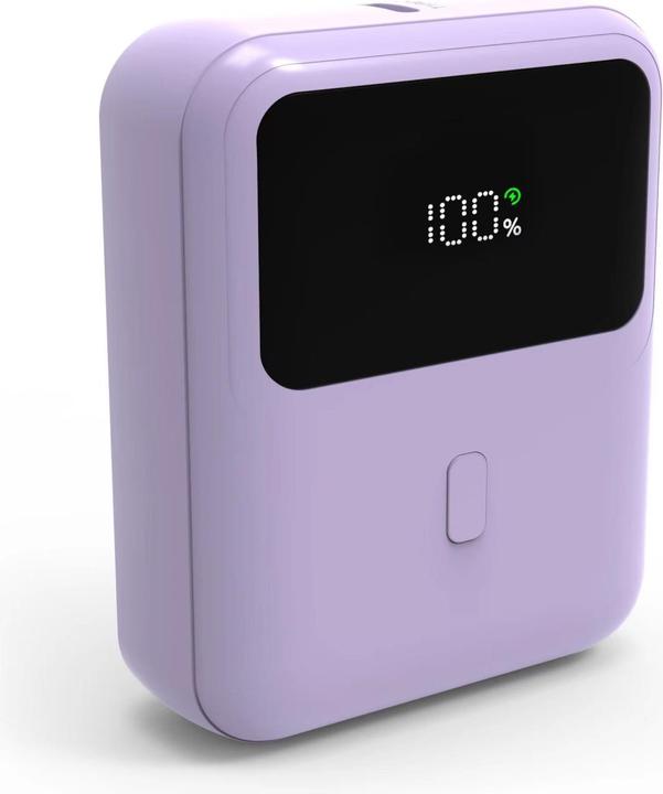 Qualo power bank 10000 mAh mini with LED 20W lilac QPB10-LD-20-09 (10000 mAh, 20 W, 37 Wh)