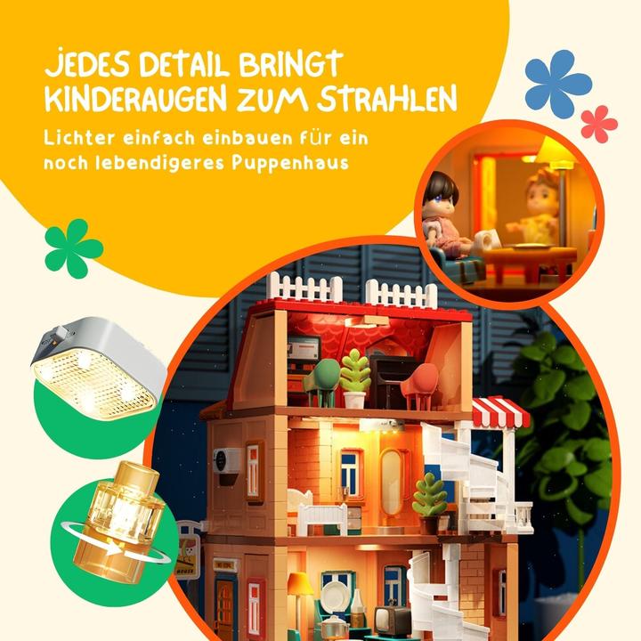 Image du produit Hermex Puppen Haus Spielhaus Möbel Spielzeug Stube Villa Residenz Schloss