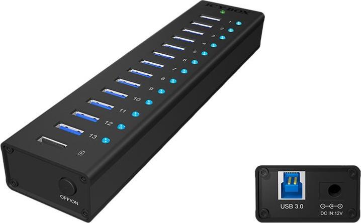 Actual product image Icy Box ICY BOX 13 port hubwith USB Type-A port and 1x charging port, IB-AC6113 (USB-B, 13 Ports)