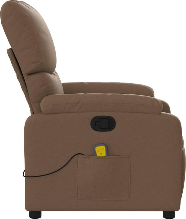Actual product image vidaXL Massage chair brown fabric,Colour: Brown,Material: Fabric (100