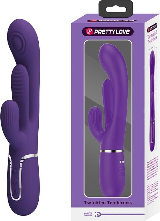 Actual product image Pretty Love Shania Triple Rabbit Vibrator Multifunction-Purple