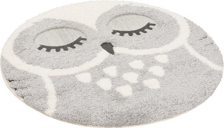Immagine prodotto Pergamon Tappeto lungo Shaggy per bambini Richie Owl Round (120 x 120 cm)