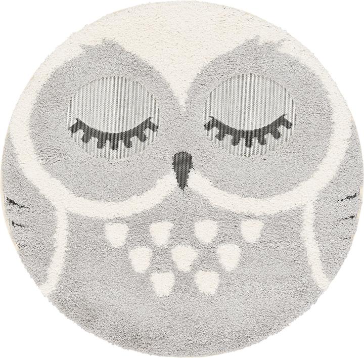 Image du produit Pergamon Tapis Shaggy à poils longs pour enfants Richie Owl Round (120 x 120 cm)