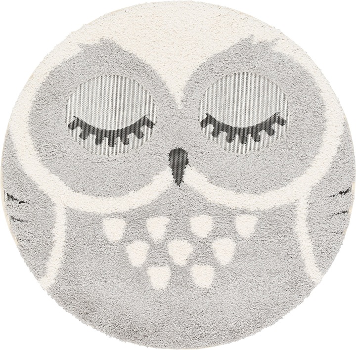 Immagine prodotto Pergamon Tappeto lungo Shaggy per bambini Richie Owl Round (120 x 120 cm)